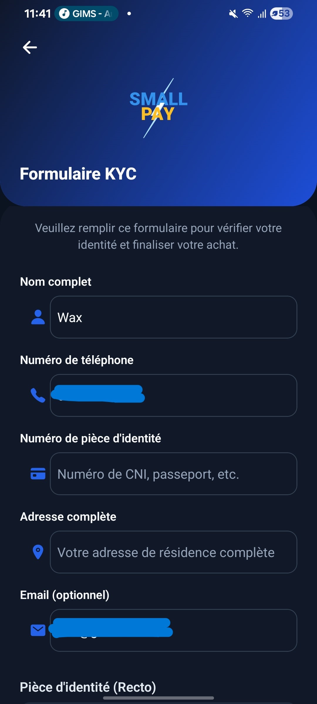 SmallPay KYC